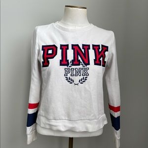 VS PINK Cropped White Sweatshirt Size Medium